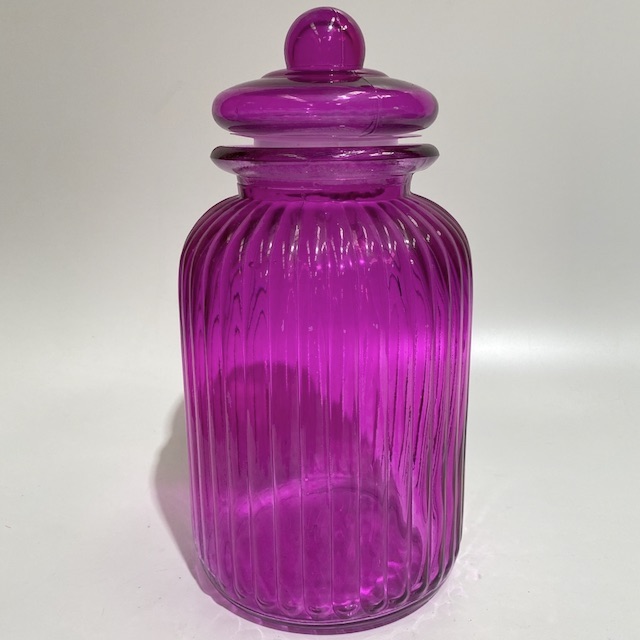 LOLLY JAR, Large Purple Magenta Glass Apothecary